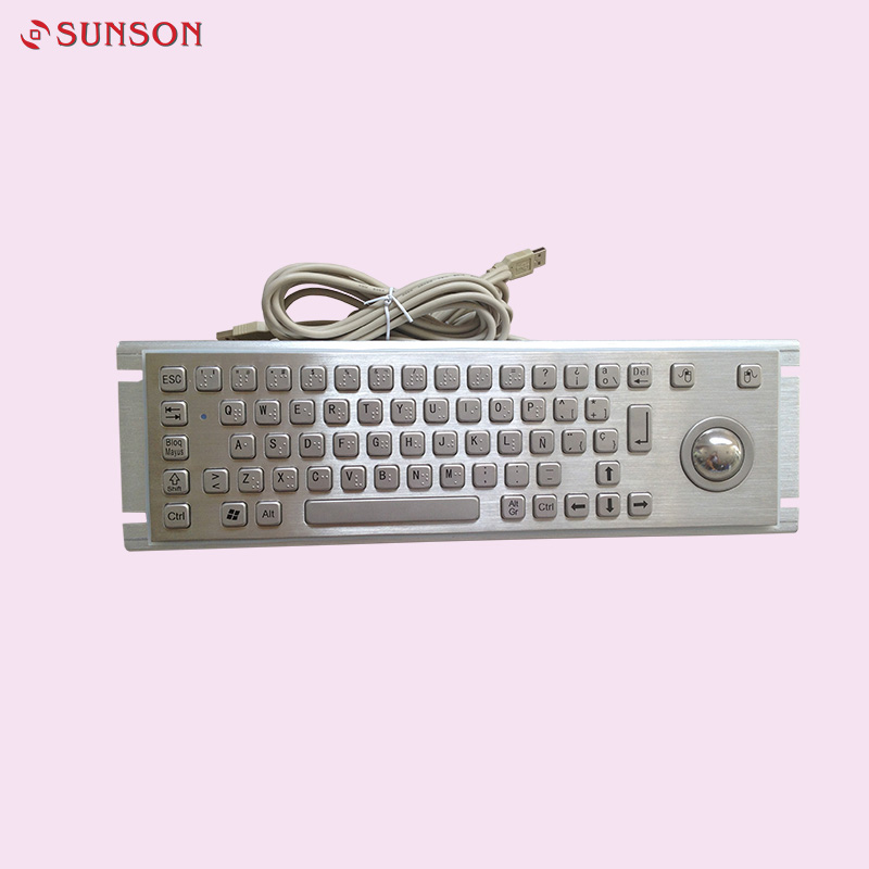 لوحة مفاتيح من الفولاذ المقاوم للصدأ متعدد اللغات 67 مفاتيح لجهاز الخدمة الذاتية