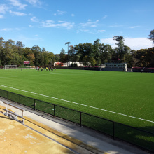 Experiência de grama artificial de campo de futebol