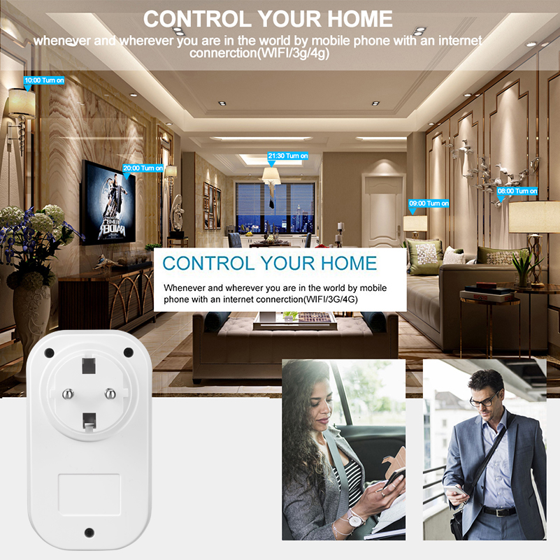 Wireless Echo Timer Google Amazon Alexa Outlet Europe EU WiFi Socket Smart Plug