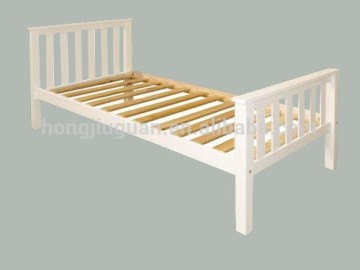 pine wood bed,pine bed in white color,linyi hongjiuguan bed