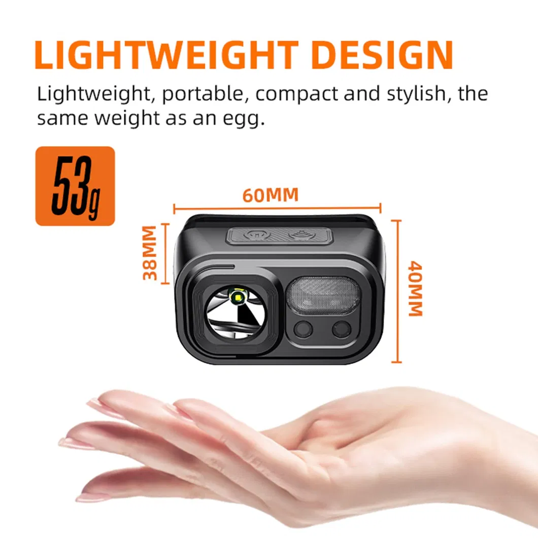 Portable Headlamp with 9 Modes, Rechargeable, Ideal for Camping