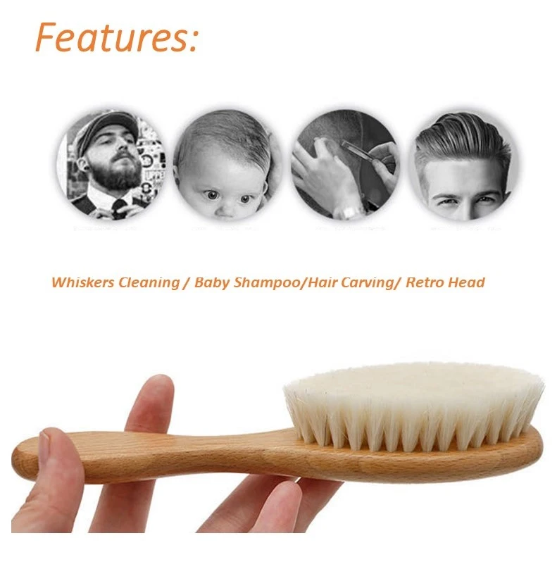 Hot Private Label Natural Goat Baby Brush Beard Brush