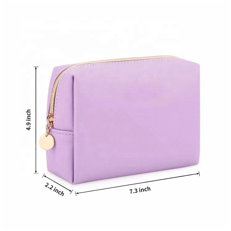 Girls Cute Beauty Purple Luxury Leather Cosmetic Makeup Bag