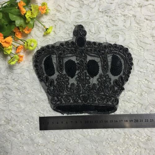 Rope embroidery black crown patches badges