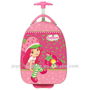 adorable pink carton picture trolley suitcase for children