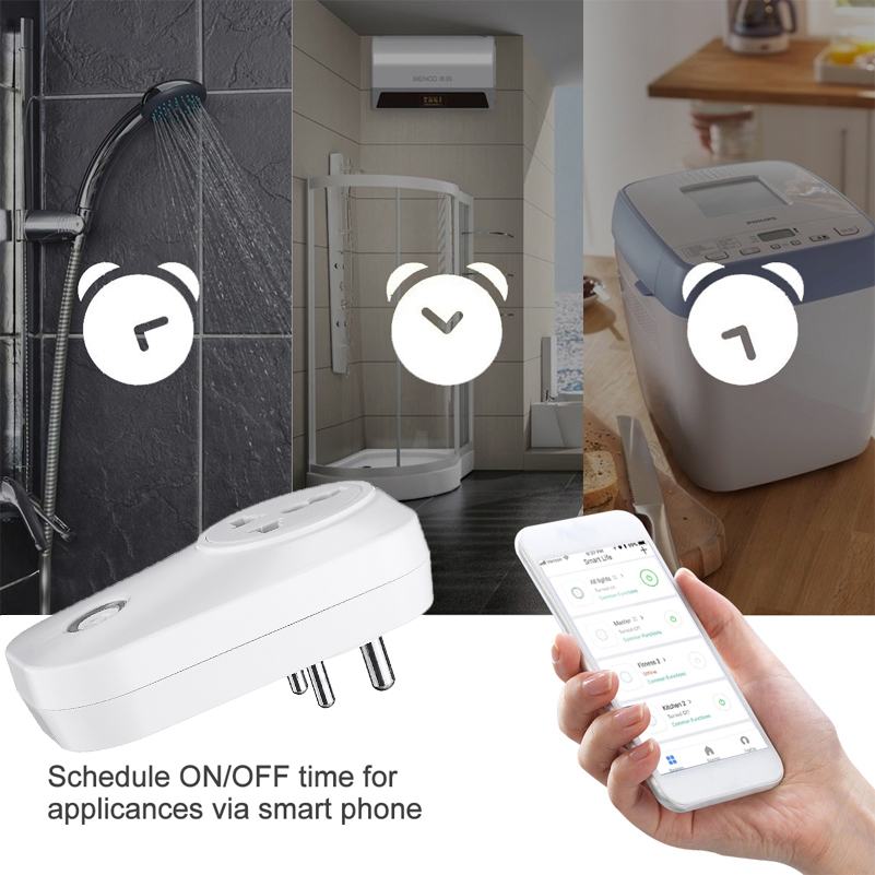 10A 16A India Standard WiFi Smart Plug Mini Outlet Energy Monitoring Electric Outlet Smart Wifi Plug
