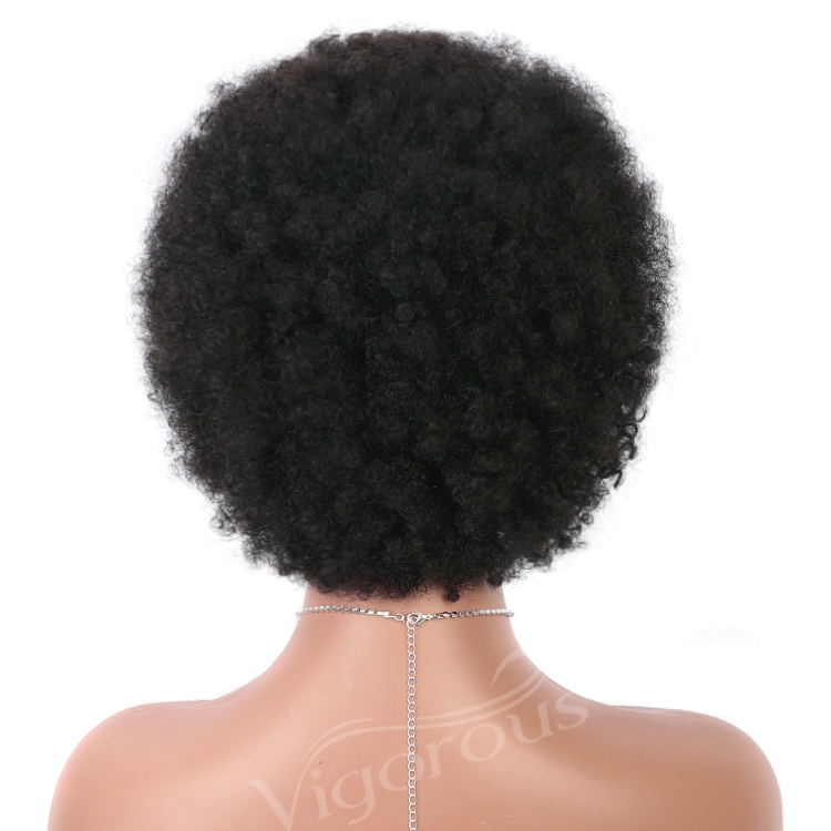 Vigorous wholesale top quality 150% density wavy short curly custom logo cheap brazilian human hair non lace front wigs