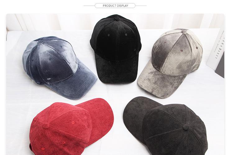 Autumnwinter corduroy cap velvet baseball cap (5)