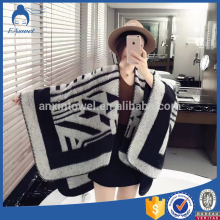 Cheap double sided plain turkish pashmina hijab poncho cashmere shawl scarf