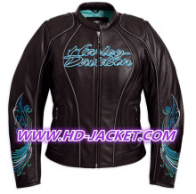 Harley-Davidson? Womens Carousal Pinstripe Black Leather Jacket