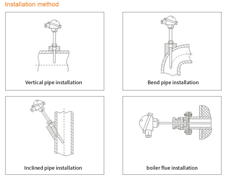 1800 degree ceramic flange k-type m6 thermocouple rtd with probe