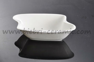 rectangular designed ivory white hotel and restaurant bowls by bone china