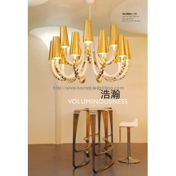 Golden lampshade decorative chandelier modern for sitting room