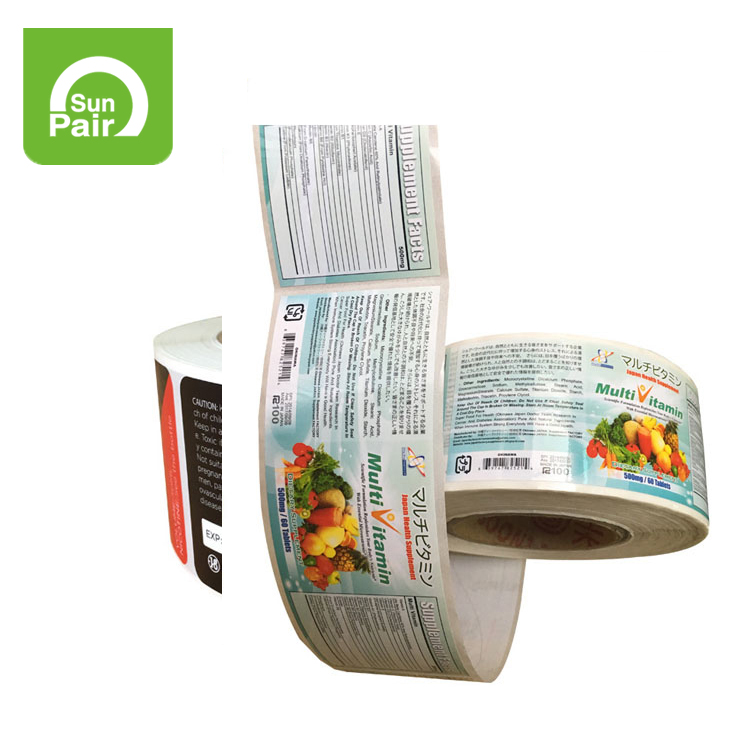 Printing Roll Custom logo printed label adhesive for label sticker printing for glass