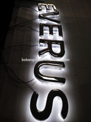 Outdoor Advertising Stainless Steel Halo Backlit Metal Letter Signs