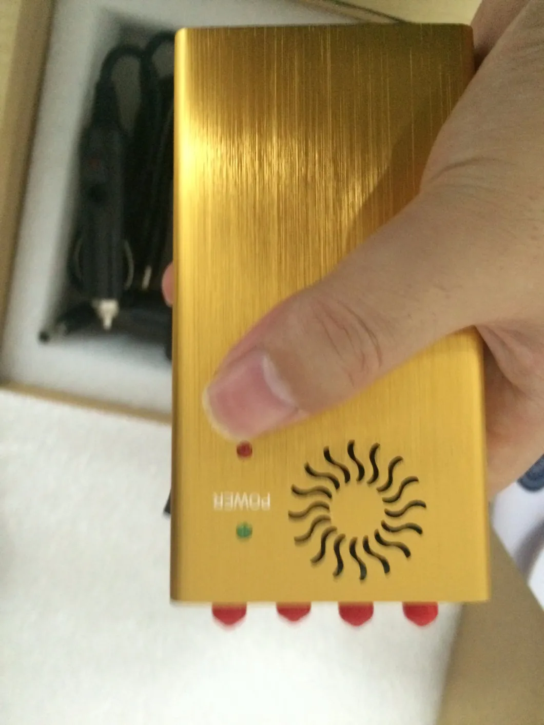 4-Antennas Gold Color Portable GSM Cell Phone Jammer Wi-Fi/GPS Jammer