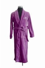Purple Velour Bathrobe Home Robe Soft Sleepwear