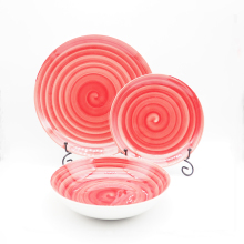 Poland Rustic Porcelain Plain Dishes Plates Dinnerware Set