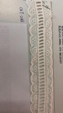 Three Holes Trims Cotton Embroider Fabric