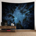 Sternenhimmel Wandbehang Galaxy Nachthimmel Wandbehang Wald Tapisserie Wandbehang Baum Wandkunst für Wohnzimmer Schlafzimmer D