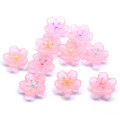 Indah 3D Cherry Blossom Pink Resin Cabochon Beads 100 pcs / bag Untuk Kamar Tidur Anak Perempuan Ornamen Kerajinan Dekorasi Manik-manik Spacer