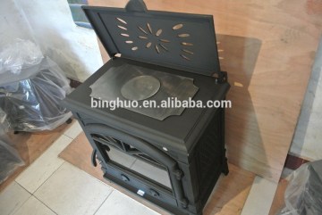 Morden Design Cast Iron Stove with Frying Plate, Wood Cooking Stove