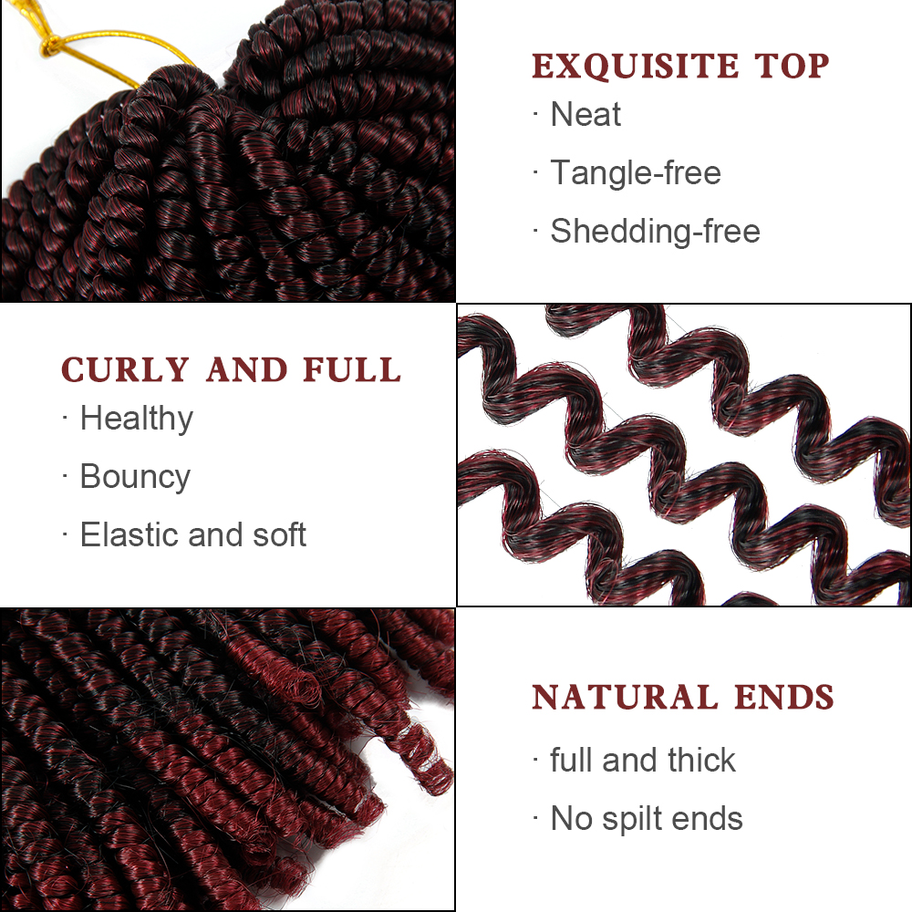 Synthetic braiding Hair 8 Inch Ombre Spring Twist Hair 30Strands/Pack Passion Twist Crochet Braid Hair  Extensions