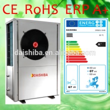 EVI domestic low temp Stainless steel air heating pump air to water heater 10kw with CE ERP A+ Daishiba