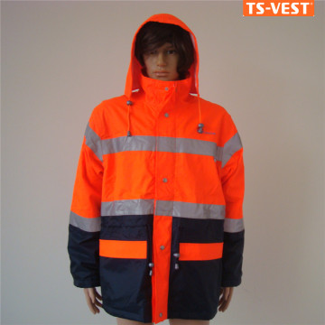 Mens High Visible Safety Yellow Reflective Winter Jackets