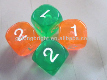 16mm Acrylic Transparent Number DIce