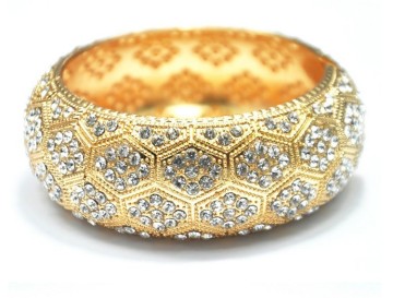 Bangle, Fashion Lady Gold Alloy Motif Hinge Crystal Bangle, Bangle Bracelet Jewelry Wholesale PT1560