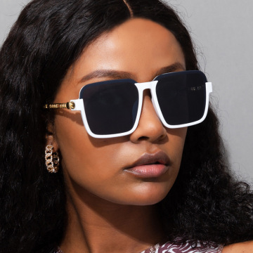 Fashion Square large frame women's sunglasses metal hollow chain Sunglasses men's fashion sunglasses s21180