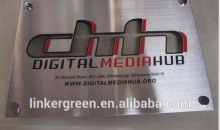 brushed stainless steel material UV printing/etching signage with two colors