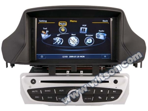 WITSON DASH BOARD CAR DVD RENAULT MEGANE III /FLUENCE 2009-2011 WITH A8 CHIPSET DUAL CORE 1080P V-20 DISC WIFI 3G