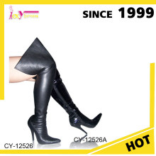 Free sample OEM ODM newest style high class high heel PU thigh high stiletto boots
