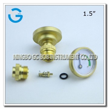 High quality 1.5 inch brass back connection propane tank pressure gauge