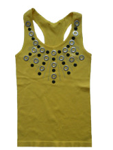 Nylon Seamless Sleeveless Top Sequined Blouse Lingeriexd-Yb018