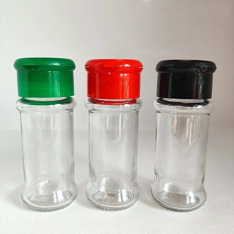 75ml Round Shape Glass Spice Jars, Plastic Cap