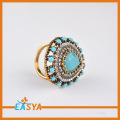 Anneaux de larme de strass Turquoise Fashion