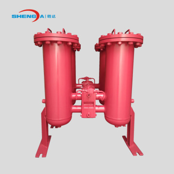 Duplex inline oil filter housing welded type