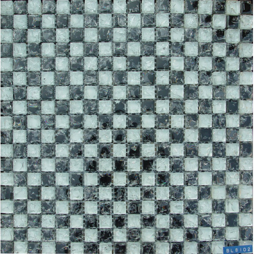 Classic blanco agrietado mosaico de vidrio