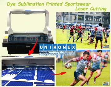 Sublimation printed sportswear laser cutting by sublimation