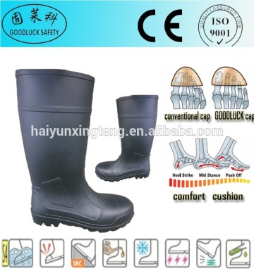 Shiny PVC Natural Rubber Gumboots "Goodluck Safety" Boots