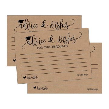 Rustic Graduation Advice Cards - Black and Gold Party Games