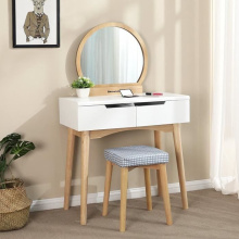 Wood Mirror Almirah Simple Dressing Table With Drawers