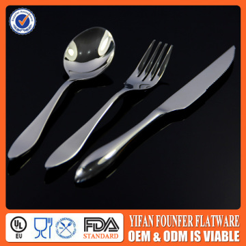 Mirror polishing steak fork and knife set restaurant fork spoon and knife