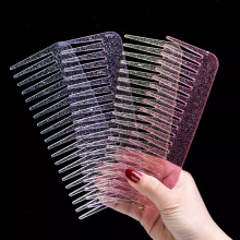 Transparent Glitter Hairdressing Detangling Comb for Women and Girls