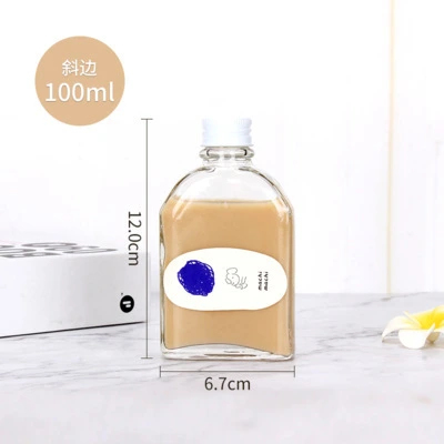 Ins Hot Sale 100ml Square Glass Wine Bottle Beverage Bottledrink Bottle