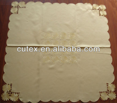 yellow ground yellow flower emboidery table cloth
