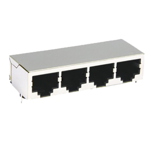 RJ45 Modular Jack 2 * 2P connector 10u GOLD 10P8C